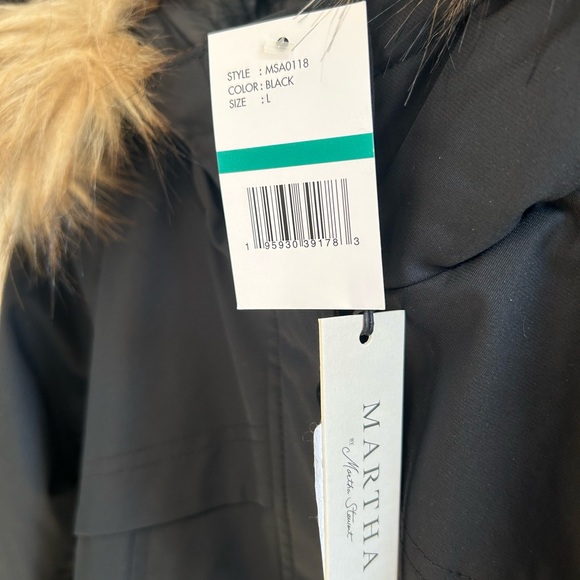 Martha Stewart Black Parka with Faux Fur Hood - Picture 5 of 7